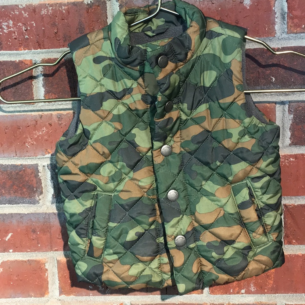 Boys Baby Gap Camouflage Puff Vest 6-12m